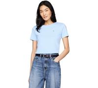 Tommy Hilfiger Camiseta de Manga Corta Mujer New Slim Cody Cuello Redondo, Azul (Vessel Blue), XXS