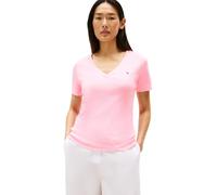 Tommy Hilfiger Camiseta de Manga Corta Mujer New Slim Cody V-Neck Cuello de Pico, Rosa (Classic Pink), XL