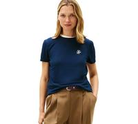Tommy Hilfiger Camiseta de Manga Corta Mujer Script Regular Fit, Azul (Dark Night Navy), XXS