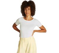 Tommy Hilfiger Camiseta de Manga Corta Mujer Slim 5X2 Rib Slim Fit