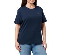 Tommy Hilfiger Camiseta de Manga Corta Mujer Slim Cody con Cuello Redondo, Azul (Dark Night Navy), XL