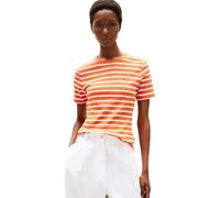 Tommy Hilfiger Camiseta de Manga Corta Mujer Slim Cody con Cuello Redondo, Multicolor (Classic Breton Orange/ECU), XXL