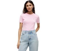 Tommy Hilfiger Camiseta de Manga Corta Mujer Slim Cody con Cuello Redondo, Rosa (Classic Pink), M
