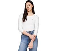 Tommy Hilfiger WW0WW38869 Slim 5X2 Rib O-Nk Ls M Blanco YBL