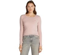 Tommy Hilfiger Camiseta de Manga Corta Mujer Slim Fit con Cuello Redondo, Rosa (Foggy Pink), XL