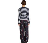 Tommy Hilfiger Camiseta de Manga Corta Mujer Slim Henley con Botones, Multicolor (Dark Night Navy/Calico STP), XL