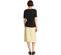 Tommy Hilfiger Camiseta de Manga Corta Mujer Stripe Gold con Botones, Negro (Black), XXL