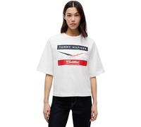 Tommy Hilfiger Camiseta de manga corta Mujer TH X Cadillac F1 Chevron Boxy Fit, Blanco (White), S