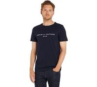 Tommy Hilfiger Camiseta de Manga Corta para Hombre Core Tommy Logo Cuello Redondo, Azul (Sky Captain), XS