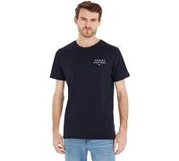 Tommy Hilfiger Camiseta de Manga Corta para Hombre Cuello Redondo, Azul (Desert Sky), M