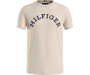 Tommy Hilfiger Camiseta de Manga Corta para Hombre Cuello Redondo, Blanco (Calico), S