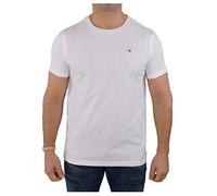 Tommy Hilfiger Camiseta de Manga Corta para Hombre Cuello Redondo, Blanco (White), M