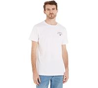 Tommy Hilfiger Camiseta de Manga Corta para Hombre Cuello Redondo, Blanco (White), XL