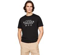 Tommy Hilfiger Camiseta de Manga Corta para Hombre Cuello Redondo, Negro (Black), XS