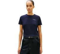 Tommy Hilfiger Camiseta de Manga Corta para Mujer 1985 Cuello Redondo, Azul (Nos Desert Sky), L