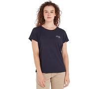 Tommy Hilfiger Camiseta de Manga Corta para Mujer Cuello Redondo, Azul (Desert Sky), XS