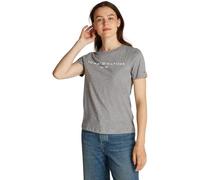 Tommy Hilfiger Camiseta de Manga Corta para Mujer Cuello Redondo, Gris (Mid Grey Heather), XS
