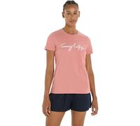 Tommy Hilfiger Camiseta de Manga Corta para Mujer Cuello Redondo, Rosa (Teaberry Blossom), XXS