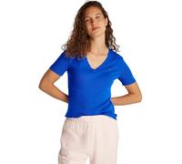 Tommy Hilfiger Camiseta de Manga Corta para Mujer New Slim Cody V-Neck con Cuello de Pico, Azul (Noble Blue), XL