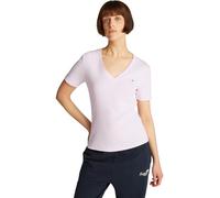 Tommy Hilfiger Camiseta de Manga Corta para Mujer New Slim Cody V-Neck con Cuello de Pico, Rosa (Light Pink), S