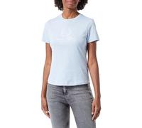 Tommy Hilfiger Camiseta de Manga Corta para Mujer Slim Flag Tee Cuello Redondo, Azul (Breezy Blue), XXS