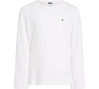 Tommy Hilfiger Camiseta de Manga Larga Chicos Basic, Blanco (Bright White), 16 Años