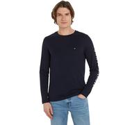 Tommy Hilfiger Camiseta de manga larga Hombre Tommy Logo de algodón, Azul (Desert Sky), XL