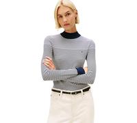 Tommy Hilfiger Camiseta de Manga Larga Mujer Jersey Fine con Cuello Medio