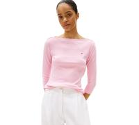Tommy Hilfiger Camiseta de Manga Larga Mujer New Cody Slim con Cuello Barco, Rosa (Classic Pink), L