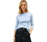 Tommy Hilfiger Camiseta de Manga Larga Mujer New Cody Slim Cuello Barco, Gris (Clear Water/Ecru STP), XXXL