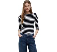 Tommy Hilfiger Camiseta de Manga Larga Mujer New Cody Slim Cuello Barco, Multicolor (Nos Breton Desert Sky/Ecru), XS