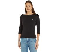 Tommy Hilfiger Camiseta de Manga Larga Mujer New Cody Slim Cuello Barco, Negro (Black), S