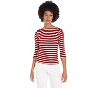 Tommy Hilfiger Women's New Cody Slim Boat-NK 3/4SLV L/S T-Shirt, Breton STP/Dark Magma/Ecru, XS
