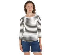 Tommy Hilfiger Camiseta de Manga Larga para Mujer 1985 Slim Slub Basic, Multicolor (Breton Ecru/Desert Sky), XXL