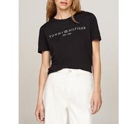Tommy Hilfiger Camiseta de mujer de manga corta y cuello redondo. Negro 36 (S)