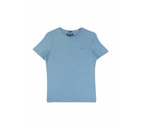 Tommy Hilfiger Camiseta de Manga Corta Chicos con Cuello Redondo, Azul (Dark Allure Heather), 16 Años