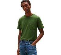 Tommy Hilfiger Camiseta Essential Solid Pocket MW0MW37283 S/S para Hombre, Verde, XXL, Verde (Pino de montaña), XXL