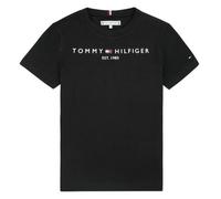 Tommy Hilfiger Camiseta de Manga Corta Infantil Unisex Essential tee con Cuello Redondo, Negro (Black), 16 Años