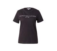 Tommy Hilfiger Camiseta de Manga Corta para Mujer Cuello Redondo, Negro (Black), XXS
