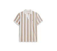 TOMMY HILFIGER Camiseta 'Relaxed Fit Stripe Crepe' camelo / marfil / negro XL EUR