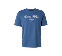TOMMY HILFIGER Camiseta 'Textured Logo' azul / navy / rojo / blanco L azul / navy / rojo / blanco