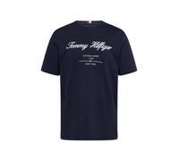 TOMMY HILFIGER Camiseta 'Textured Logo' azul oscuro / rojo / blanco L azul oscuro / rojo / blanco