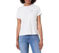Tommy Hilfiger Camiseta TH Script REG C-NK SS para Mujer, WW0WW47809 S/S, Color Blanco (Crudo), Talla S, Blanco (Ecru), S
