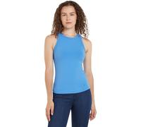 Tommy Hilfiger Camiseta Tipo Top para Mujer Slim 5X2 Rib Top Canalé Elástica, Azul (Blue Spell), L