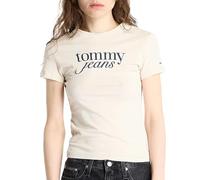Tommy Hilfiger Camiseta Tjw Slim Essential Logo Tee EXT para mujer, blanco antiguo, M