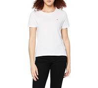 Tommy Hilfiger Camiseta Tjw Slim Jersey con Cuello C para Mujer, Blanco, XS