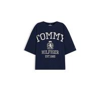 TOMMY HILFIGER Camiseta 'VARSITY CREST' beige / navy S beige / navy