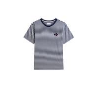TOMMY HILFIGER Camiseta 'Wavy Flag Patch Stripe' navy / blanco XL EUR