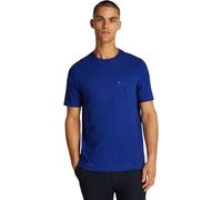 Tommy Hilfiger Camisetas de Manga Corta Hombre Essential con Bolsillo en el Pecho, Azul (Wedge Blue), XXL