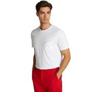 Tommy Hilfiger Camisetas de Manga Corta Hombre Essential con Bolsillo en El Pecho, Blanco (White), L